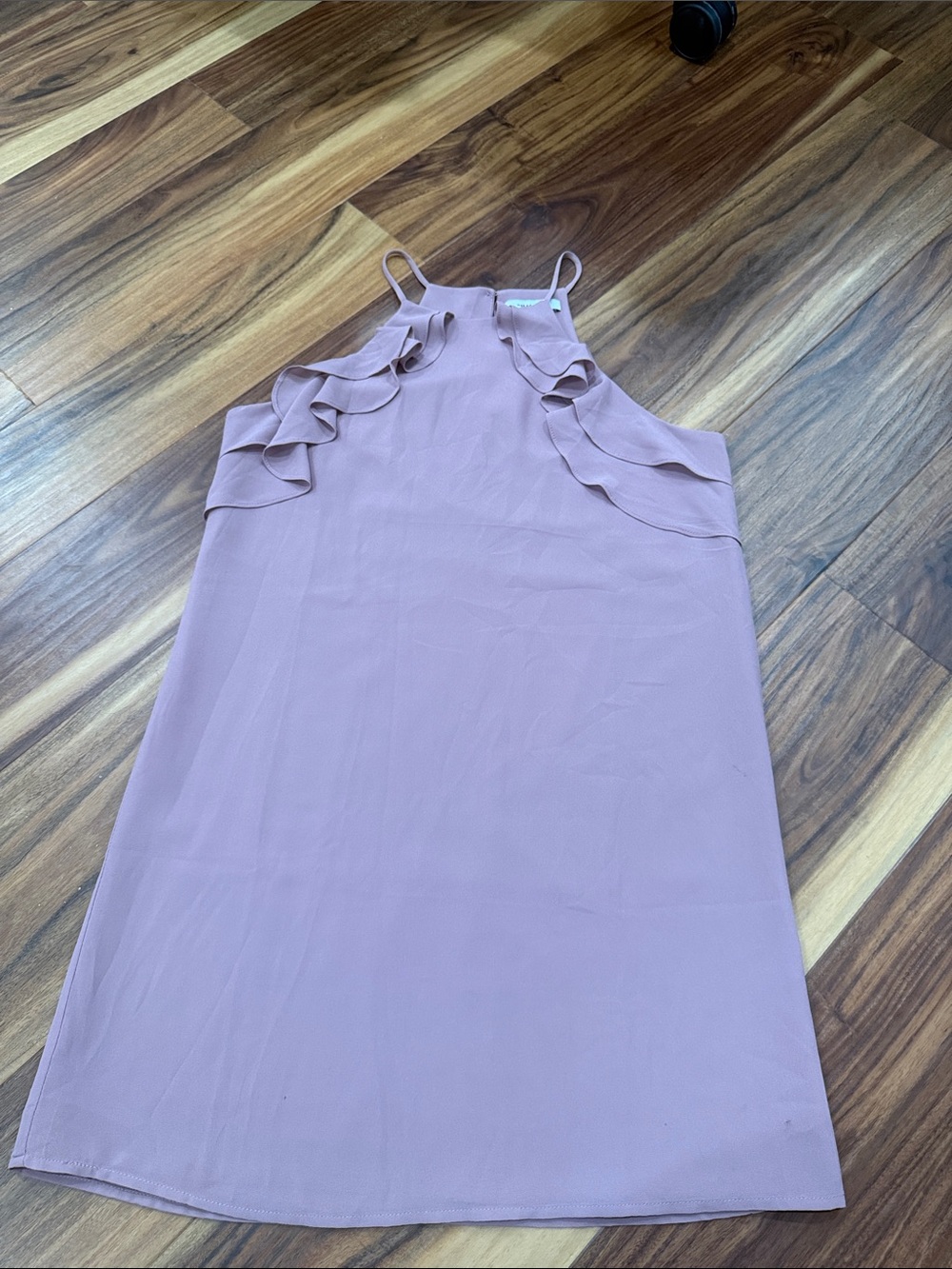Naked Zebra Dusty Mauve Ruffle Halter Dress